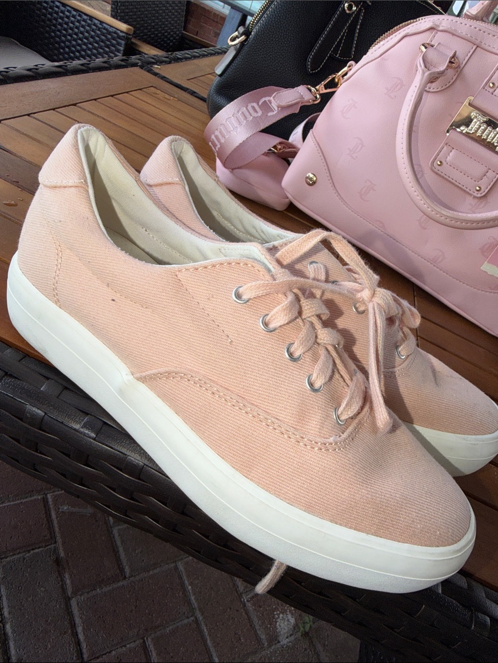 Keds Pale Pink Canvas Lace-Up Sneakers for Women